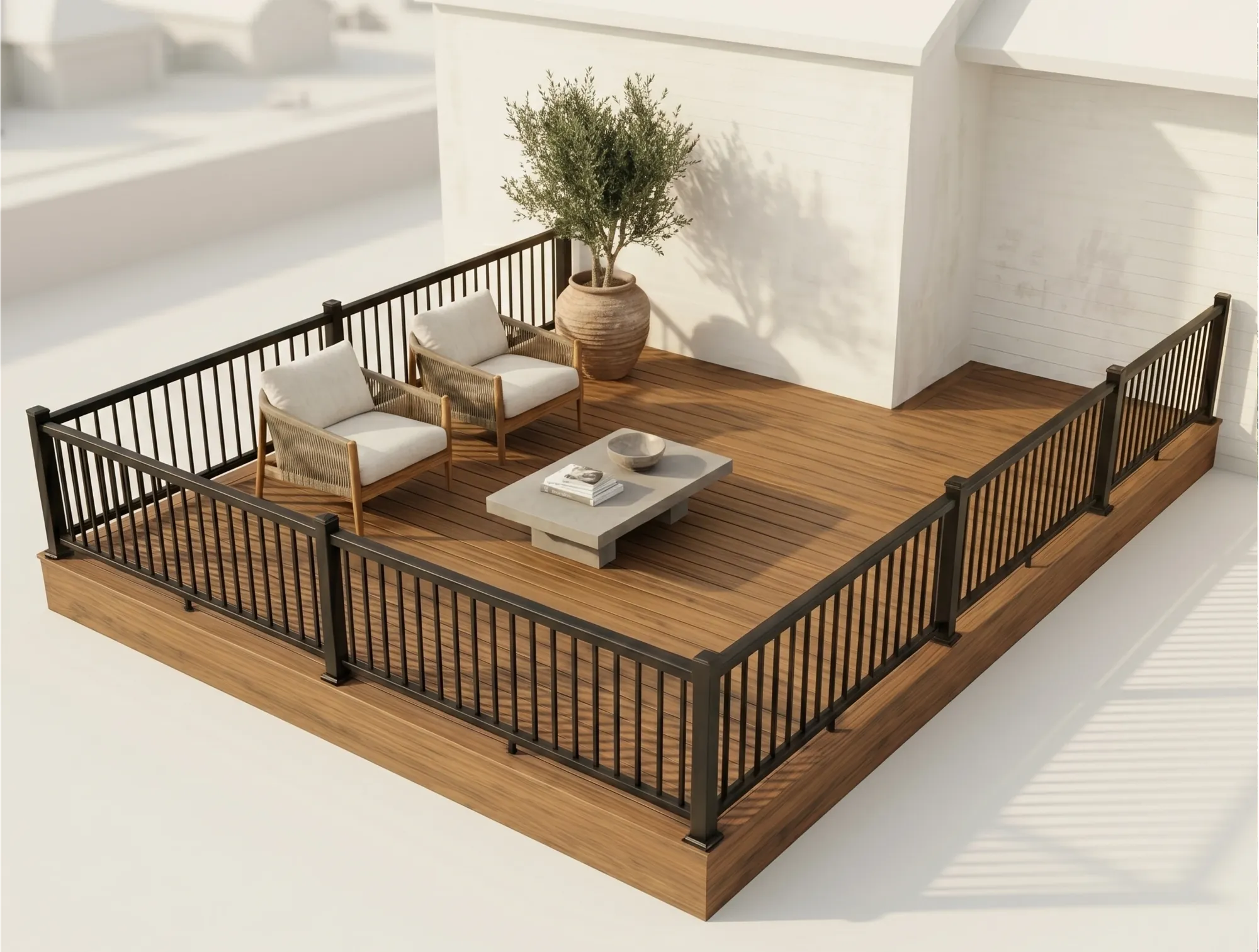 AI rendering of the finished composite deck