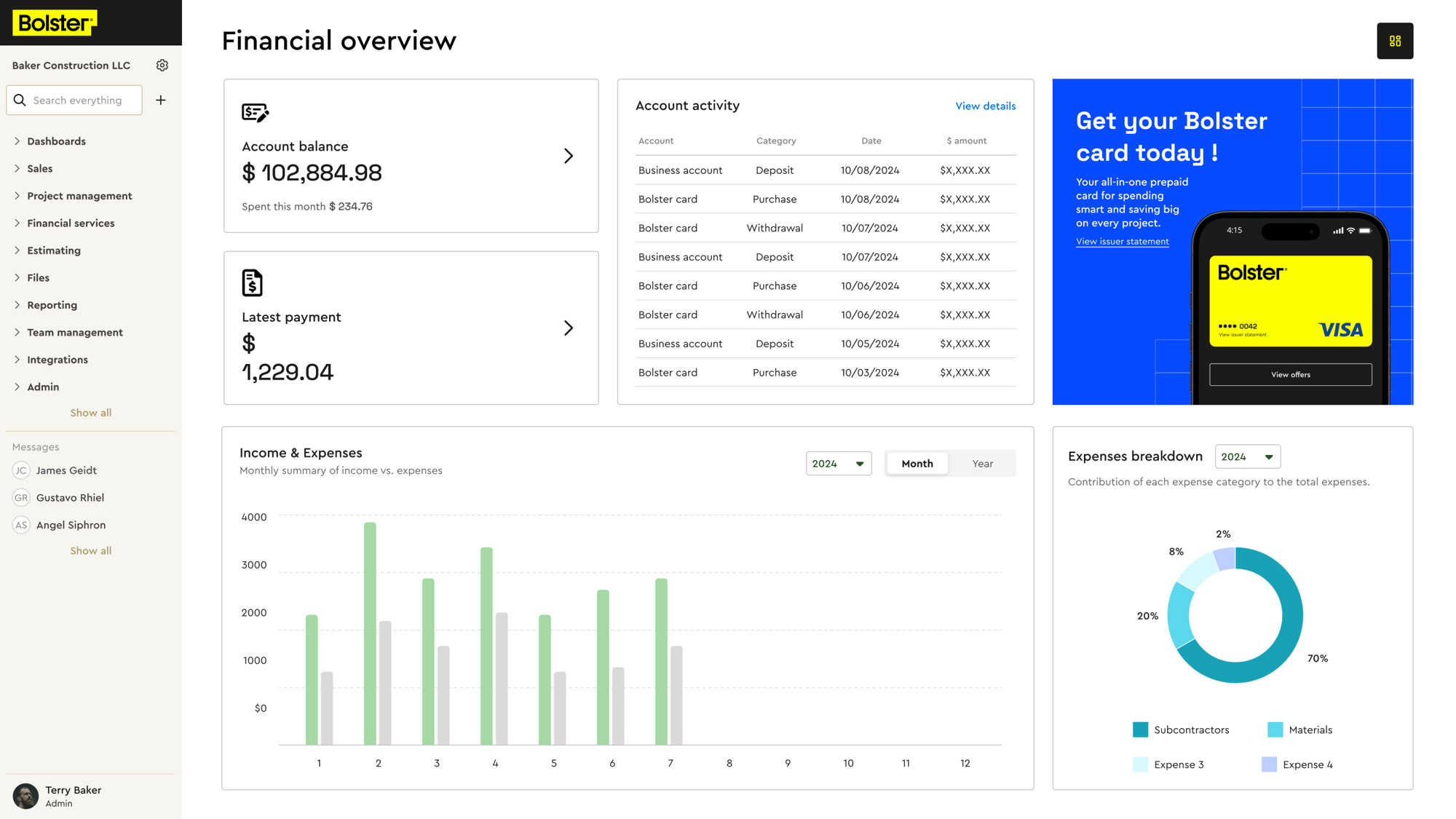 Financial overview dashboard - Card promo 6